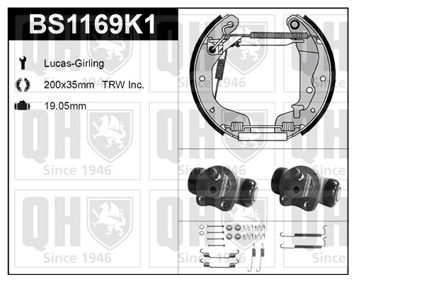 QUINTON HAZELL Комплект тормозных колодок BS1169K1